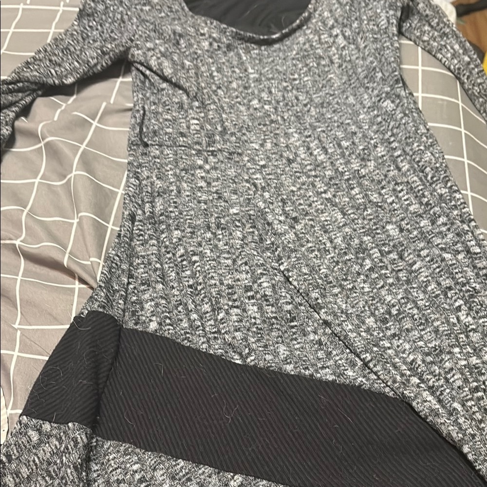 Gray and Black Knit Dress